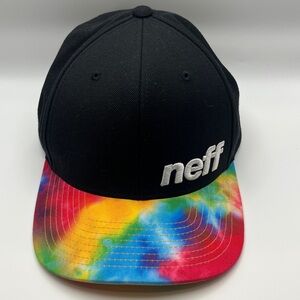 Neff Black Hat with Multicolor Brim